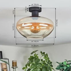 hofstein Mertola Plafonnier Ambre, Clair, 1 lumière