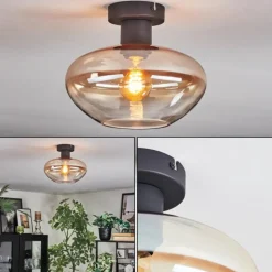 hofstein Mertola Plafonnier Ambre, Clair, 1 lumière
