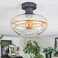 hofstein Mertola Plafonnier Ambre, Clair, 1 lumière