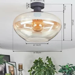 hofstein Mertola Plafonnier Ambre, Clair, 1 lumière
