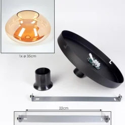 hofstein Mertola Plafonnier, Boule lumineuse Ambre, 1 lumière