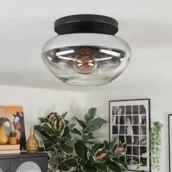 hofstein Mertola Plafonnier, Boule lumineuse Clair, Fumé, 1 lumière