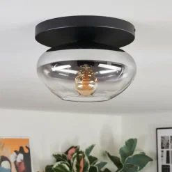 hofstein Mertola Plafonnier, Boule lumineuse Clair, Fumé, 1 lumière