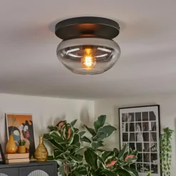 hofstein Mertola Plafonnier, Boule lumineuse Clair, Fumé, 1 lumière