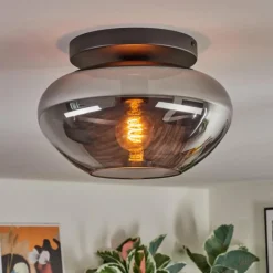 hofstein Mertola Plafonnier, Boule lumineuse Fumé, 1 lumière