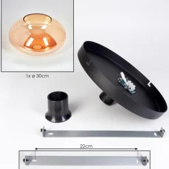 hofstein Mertola Plafonnier, Boule lumineuse Ambre, 1 lumière