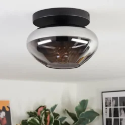 hofstein Mertola Plafonnier, Boule lumineuse Fumé, 1 lumière