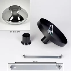 hofstein Mertola Plafonnier, Boule lumineuse Fumé, 1 lumière