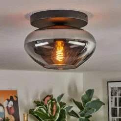 hofstein Mertola Plafonnier, Boule lumineuse Fumé, 1 lumière