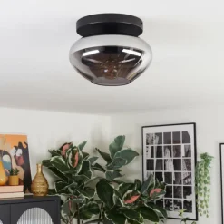 hofstein Mertola Plafonnier, Boule lumineuse Fumé, 1 lumière