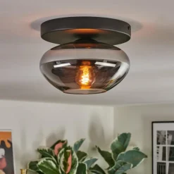hofstein Mertola Plafonnier, Boule lumineuse Fumé, 1 lumière