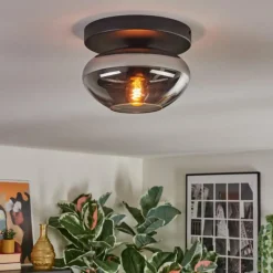 hofstein Mertola Plafonnier, Boule lumineuse Fumé, 1 lumière