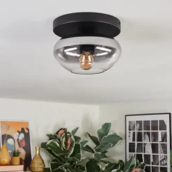 Suspension Verre Fumé-hofstein Mertola Plafonnier, Boule lumineuse Clair, Fumé, 1 lumière