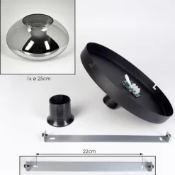 hofstein Mertola Plafonnier, Boule lumineuse Fumé, 1 lumière