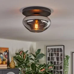 hofstein Mertola Plafonnier, Boule lumineuse Fumé, 1 lumière