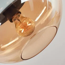 hofstein Mertola Plafonnier, Boule lumineuse Ambre, 1 lumière