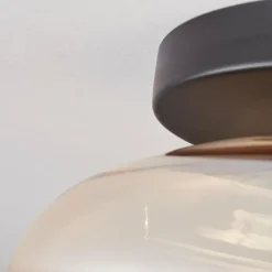 hofstein Mertola Plafonnier, Boule lumineuse Ambre, 1 lumière