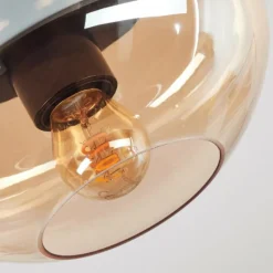 hofstein Mertola Plafonnier, Boule lumineuse Ambre, 1 lumière