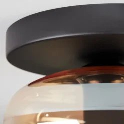 hofstein Mertola Plafonnier, Boule lumineuse Ambre, 1 lumière