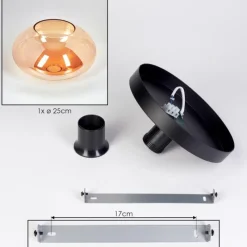 hofstein Mertola Plafonnier, Boule lumineuse Ambre, 1 lumière