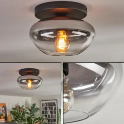 hofstein Mertola Plafonnier, Boule lumineuse Clair, Fumé, 1 lumière