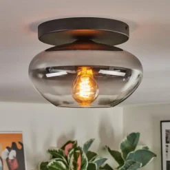 hofstein Mertola Plafonnier, Boule lumineuse Clair, Fumé, 1 lumière