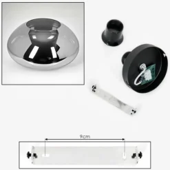 hofstein Mertola Plafonnier Chrome, Clair, Fumé, 1 lumière