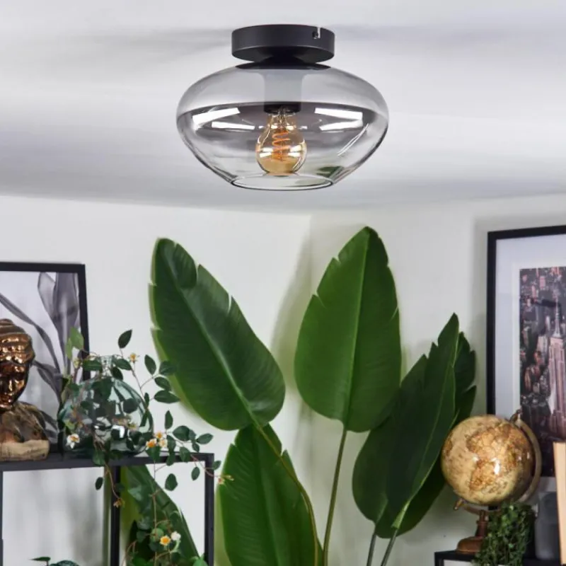 Suspension Verre Fumé-hofstein Mertola Plafonnier Chrome, Fumé, 1 lumière