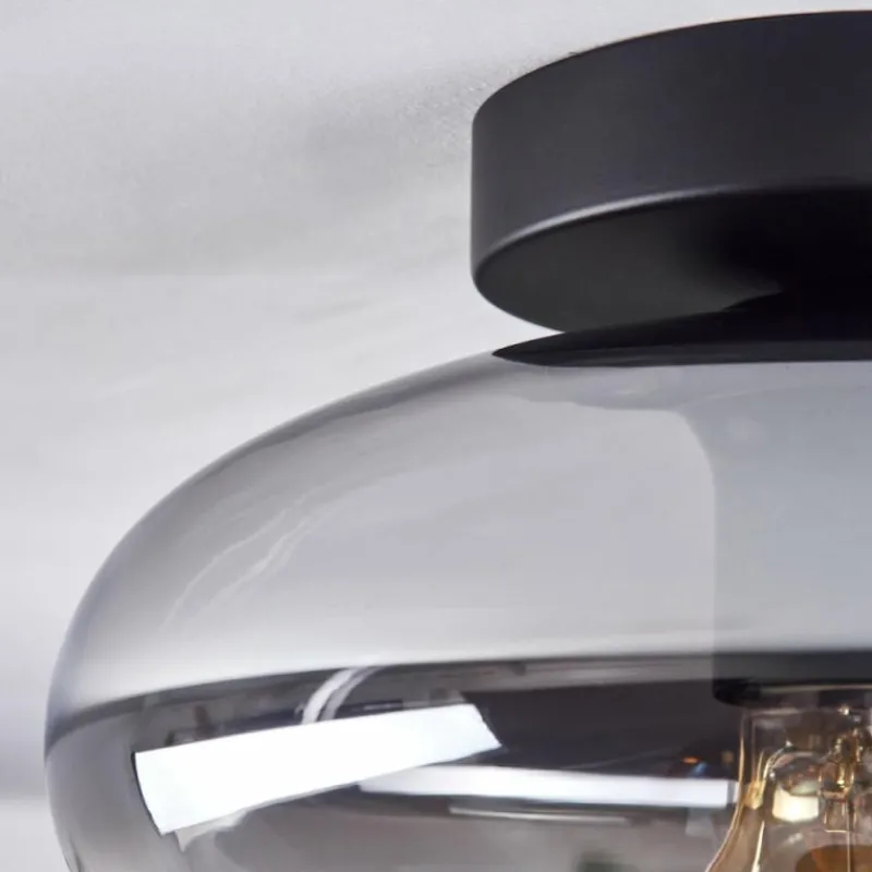 Suspension Verre Fumé-hofstein Mertola Plafonnier Chrome, Fumé, 1 lumière