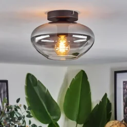 Suspension Verre Fumé-hofstein Mertola Plafonnier Chrome, Fumé, 1 lumière