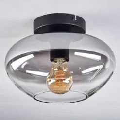 Suspension Verre Fumé-hofstein Mertola Plafonnier Chrome, Fumé, 1 lumière