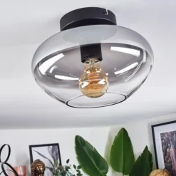 Suspension Verre Fumé-hofstein Mertola Plafonnier Chrome, Fumé, 1 lumière