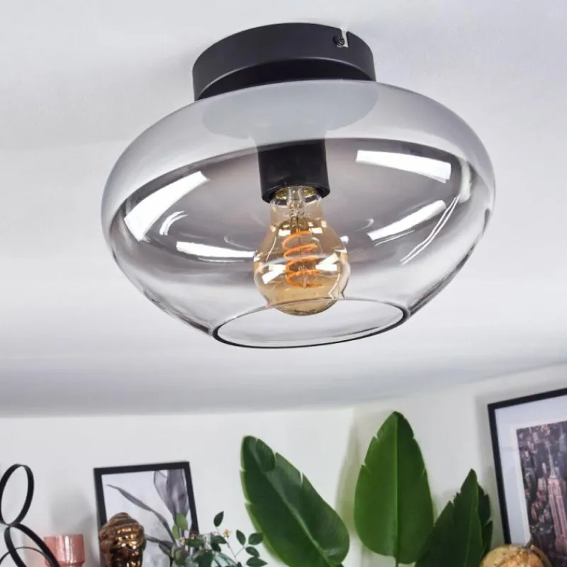 Suspension Verre Fumé-hofstein Mertola Plafonnier Chrome, Fumé, 1 lumière