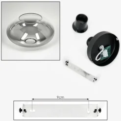 hofstein Mertola Plafonnier Chrome, Fumé, 1 lumière