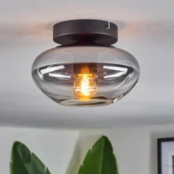 hofstein Mertola Plafonnier Chrome, Fumé, 1 lumière