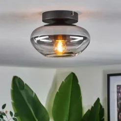 hofstein Mertola Plafonnier Chrome, Fumé, 1 lumière