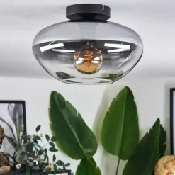 Suspension Verre Fumé-hofstein Mertola Plafonnier Clair, Fumé, 1 lumière