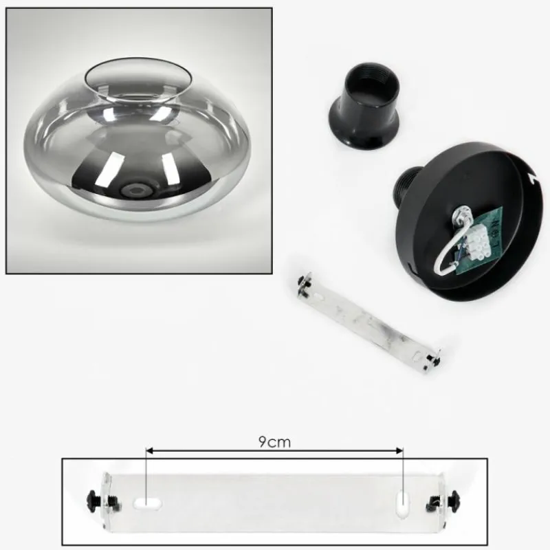 Suspension Verre Fumé-hofstein Mertola Plafonnier Clair, Fumé, 1 lumière