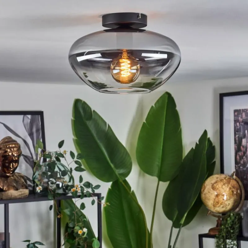 Suspension Verre Fumé-hofstein Mertola Plafonnier Clair, Fumé, 1 lumière