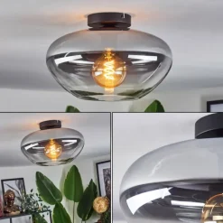 hofstein Mertola Plafonnier Clair, Fumé, 1 lumière