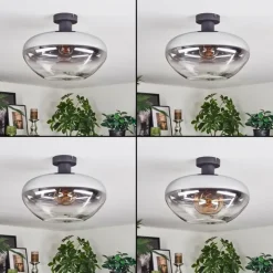 Suspension Verre Fumé-hofstein Mertola Plafonnier Clair, Fumé, 1 lumière