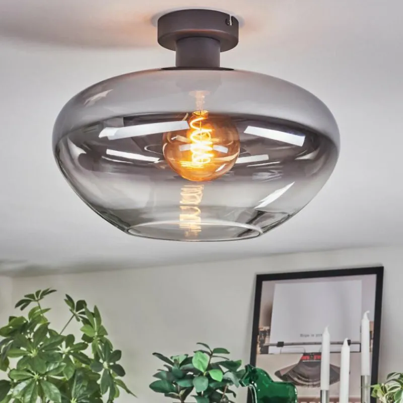 Suspension Verre Fumé-hofstein Mertola Plafonnier Clair, Fumé, 1 lumière