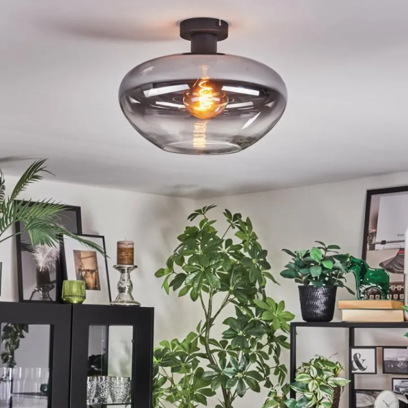 Suspension Verre Fumé-hofstein Mertola Plafonnier Clair, Fumé, 1 lumière