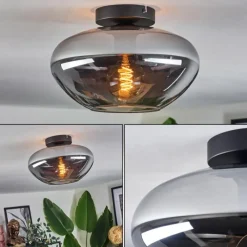 Suspension Verre Fumé-hofstein Mertola Plafonnier Fumé, 1 lumière