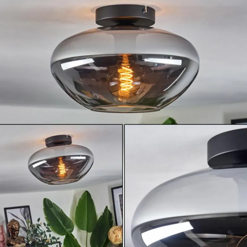 Suspension Verre Fumé-hofstein Mertola Plafonnier Fumé, 1 lumière