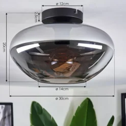 Suspension Verre Fumé-hofstein Mertola Plafonnier Fumé, 1 lumière