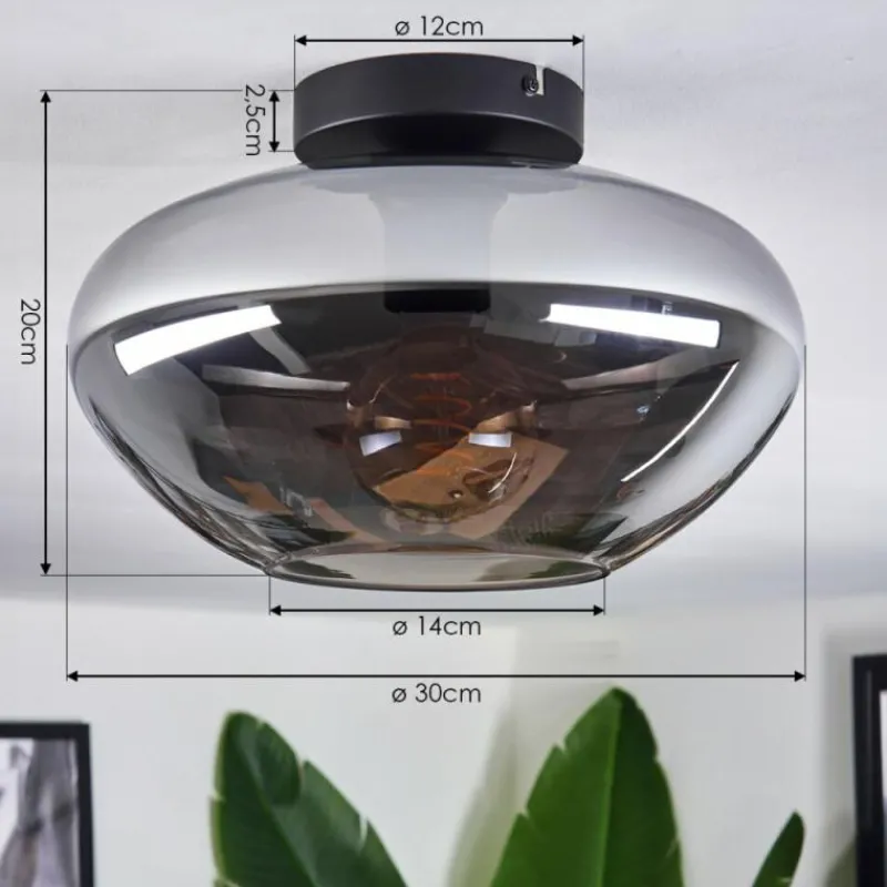 Suspension Verre Fumé-hofstein Mertola Plafonnier Fumé, 1 lumière