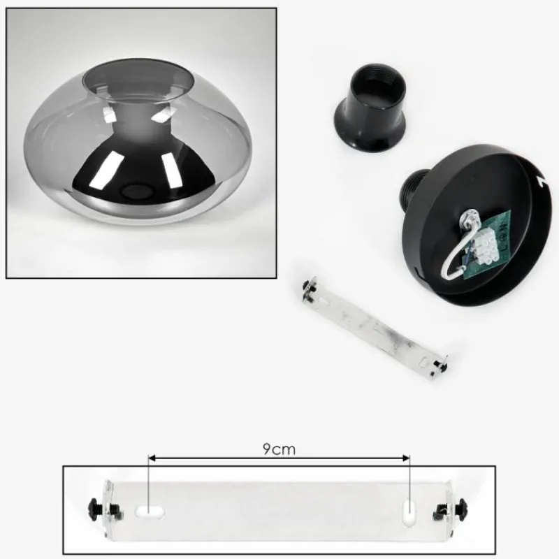 Suspension Verre Fumé-hofstein Mertola Plafonnier Fumé, 1 lumière