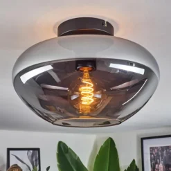 Suspension Verre Fumé-hofstein Mertola Plafonnier Fumé, 1 lumière