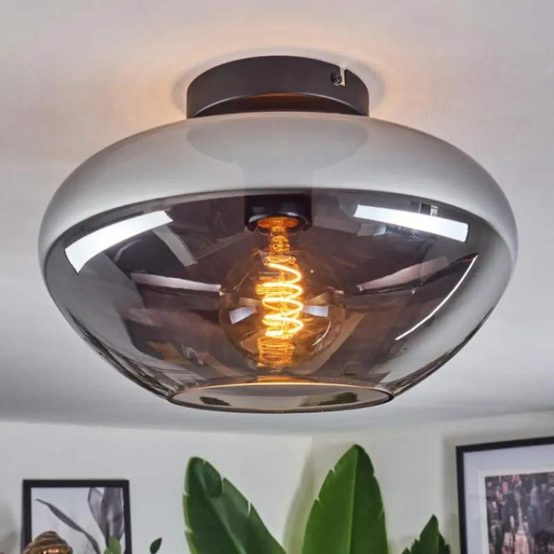 Suspension Verre Fumé-hofstein Mertola Plafonnier Fumé, 1 lumière